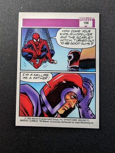 SPIDER-MAN PRESENTS: MAGNETO #156 1990 Impel Marvel Universe I - Picture 2 of 2
