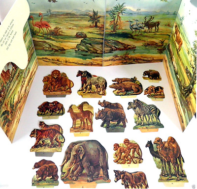 NOAHS ARK RELIGIOUS EDUCATIONAL PANORAMA BOOK Animal cutouts STAND UP DISPLAY