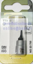 PROXXON AUSWAHL TORX Eins&auml;tze Bit Einsatz kurz TTX5 - TTX40 Antrieb 6,3mm (1/4")