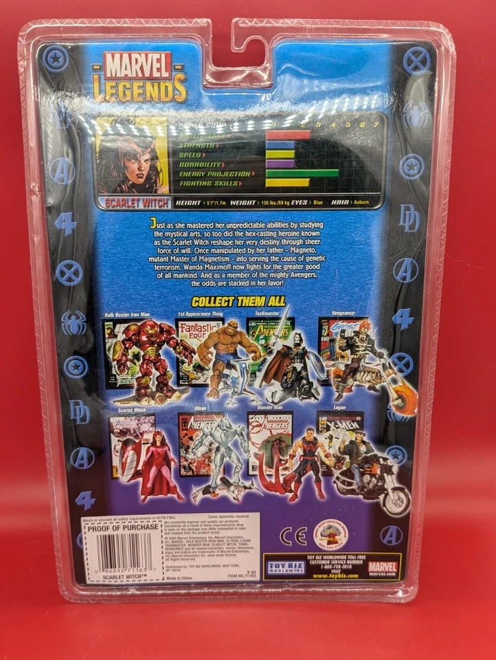 Toy Biz Marvel Legends Legendary Rider Series 2005: Scarlet Witch nuevo en paquete A7 Foto 2 de 4