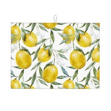 Lemon Dish Drying Mat 18x24 Kitchen Counter Absorbent Microfiber Pad Fast Dry