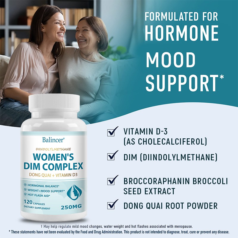 Women's DIM Complex Dong Quai + Vitamin D3 Hormone Balance Weight Support
