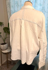 FREE PEOPLE soft seersucker PUCKERED WHITE COTTON BLOUSE relaxed beach womens XL — photo 3