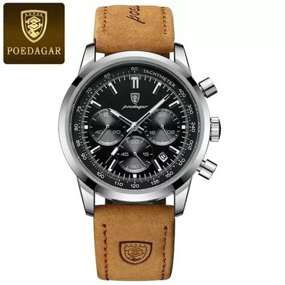 POEDAGAR Herren Uhr Quarzuhr Wasserdicht Top Edelstahl Sportuhr Armbanduhr Datum