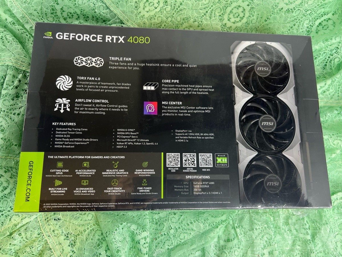 MSI GeForce RTX 4080 16GB VENTUS 3X OC 16GB GDDR6X Graphics MSI GeForce RTX 4080 16GB VENTUS 3X OC 16GB GDDR6X Graphics