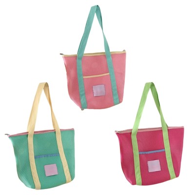 Delicate Mesh Beach Bag Foldable Design Quick Dry Fabric Summer Travel Bag