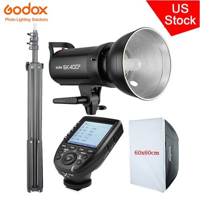 US Godox SK400II Studio Monolight Flash+60*60cm Softbox Stand+Xpro Trigger Kit