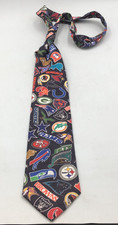 VTG SURREY 90s NFL All Teams Logo Necktie Football Fan 57” USA Made Retro Logos