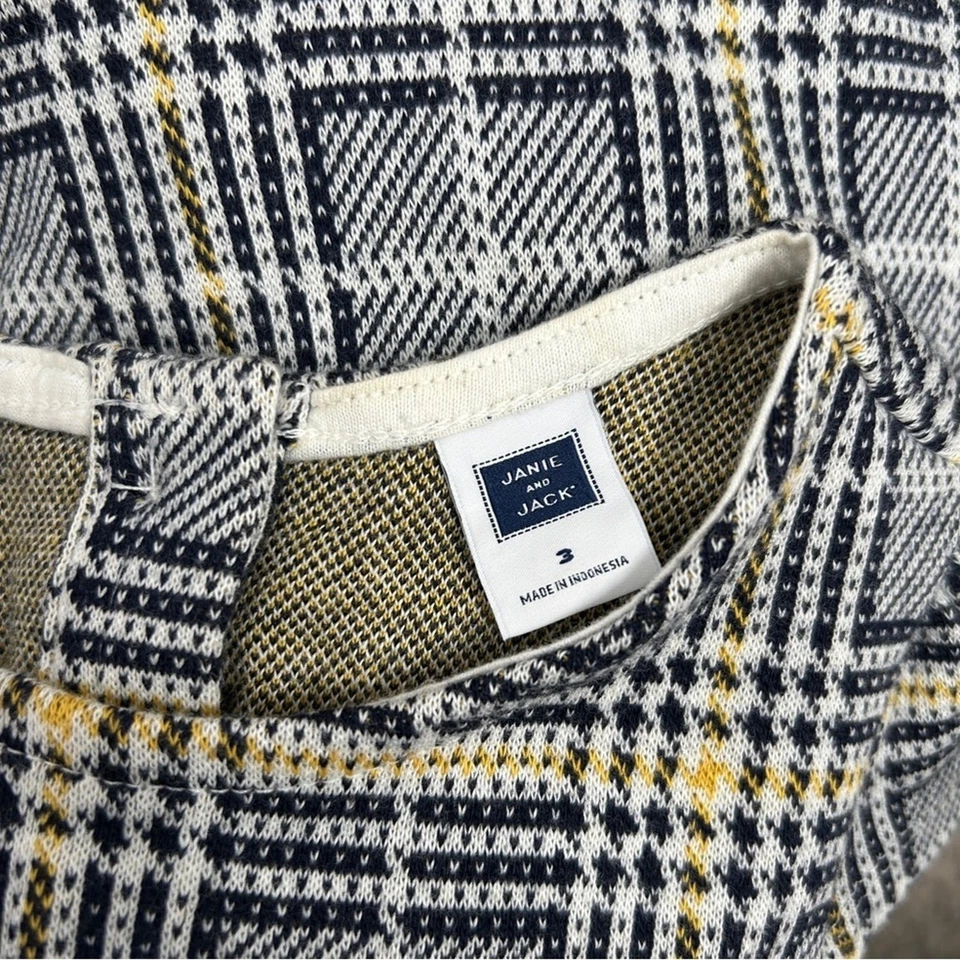 Lindo Vestido JANIE AND JACK Niños Pequeños Niñas Talla 3 Tartán Cuadros Volantes Vacaciones Foto 4 de 4