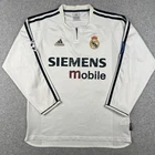 VINTAGE Real Madrid 2003 2004 Adidas Home Jersey Kit Long Sleeve Small Men White