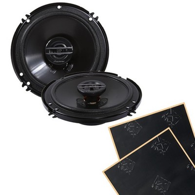 Pioneer TS-G1620F 6.5'' 2-Way 4-Ohm Coaxial Car Speakers + Sound Damping