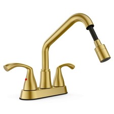Laundry Sink Faucet, Utility Sink Faucet with Pull Out Sprayer,3 Hole Dual Ha...
