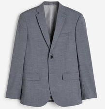 H M 38R slim fit gray button suit blazer single breasted jacket