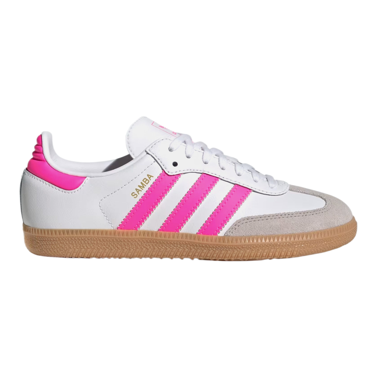 Grade School adidas Samba OG Shoes - White/Pink 6.5