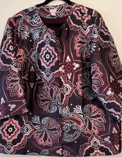 Chicos Jacket Travelers Open Front Jacquard Size 20/22. Elegant. Sophisticated