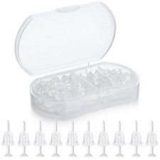 200PCS Clear Plastic Earrings Studs DIY Flat Silicone Post for Sports