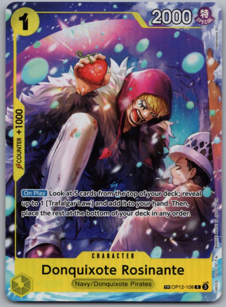 rosinante deck one piece tcg How To Play Purple Yellow Unique collectible card featuring Donquixote Rosinante from One Piece TCG EN-OP5] Derek: First Victory with