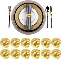 Serviettenringe Gold, 12 StüCk Elegante Metall Serviettenring Serviettenschnalle