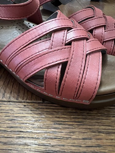 Sanita Lyra Red Metallic Clogs Sandals 39 Size 8 - Picture 4 of 12