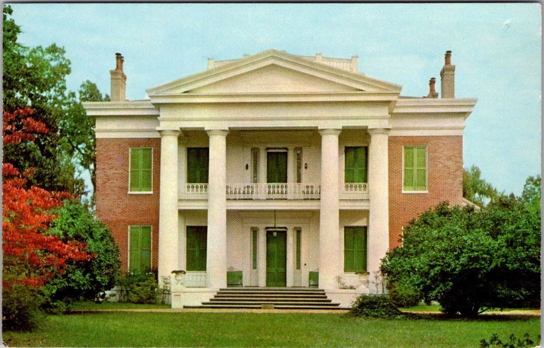 Melrose Mansion Postcard Natchez Mississippi Antebellum House Curteichcolor