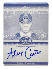 ALEX CARTER 1/1 AUTO ~ 2012 LEAF U.S. ARMY ALL-AMERICAN / BLACK PLATE #TA-AC1