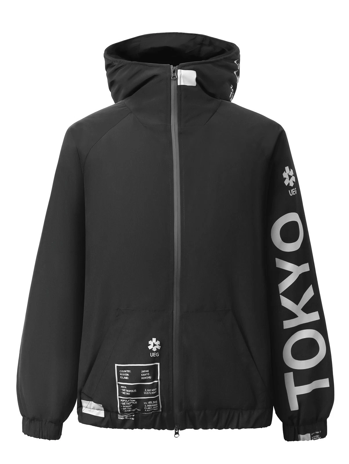Niepce Men's Techwear Streetwear Hooded Jacket Black Windbreaker Zip Up Coat - product detail image 3