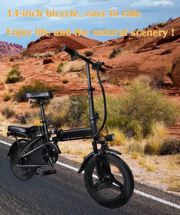 APYEAR 14Folding Electric Bike 20 mil,500W Peak wattsE-bike is UL2849 certified 
