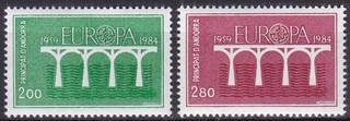FRENCH ANDORRA 1984 EUROPA CAT VALUE £20 MNH