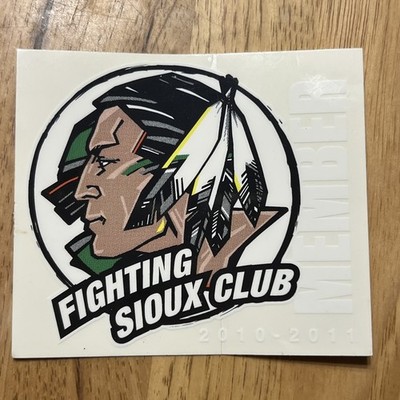 UND FIGHTING SIOUX Club University of North Dakota Sticker Decal Member 2010-11