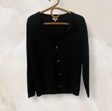 Sills Size XS Button Up Black Merino Wool Italian Cardigan