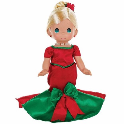 Precious Moments 'Dancing Into the Christmas Spirit' 12in Doll Blonde Green Eyed