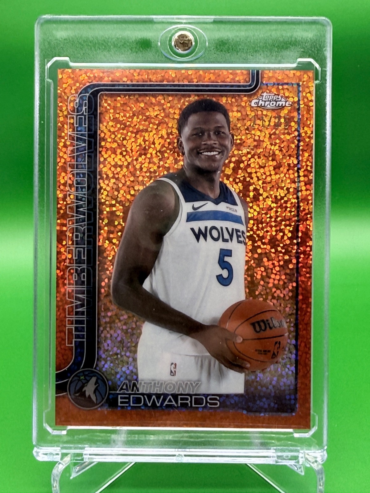 2025-26 Topps Chrome Basketball Anthony Edwards Image Variation Orange /25