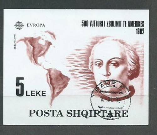Albania Hojas 1992 Yvert 73 Used Discovery Of America