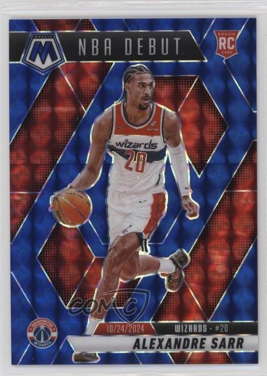 2024-25 Panini Mosaic NBA Debut Blue Prizm 139/199 Alexandre Sarr #254 0fo5