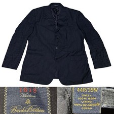 Brooks Brothers 1818 Madison Wool Suit Navy Blue Pinstripe Jacket Men s Size 44R