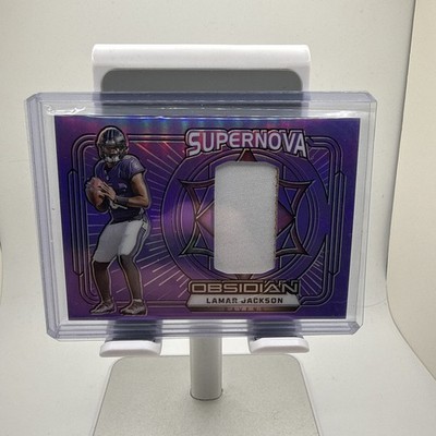 2024 Lamar Jackson Obsidian Supernova Purple Flood Electric Etch, SSP#/49(MEM) 
