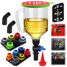 18-Piece Engine Oil Funnel Set, 1.59QT/1.5L Automotive Oil Funnel Kit with 12