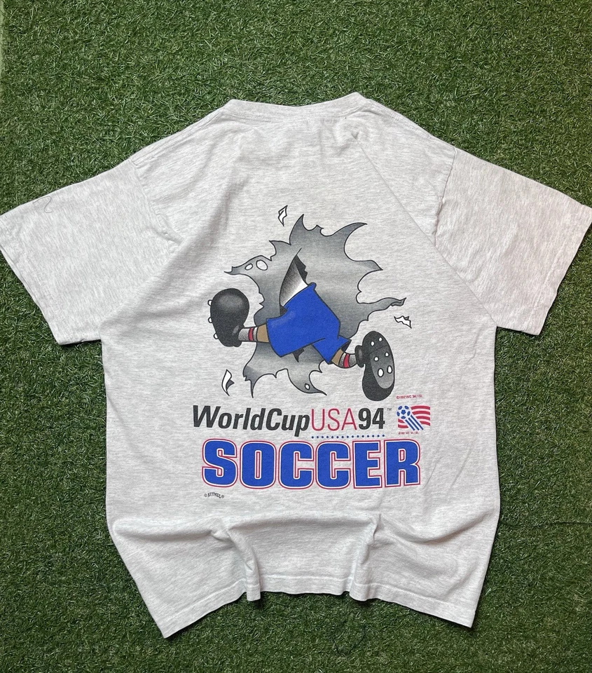 Camiseta vintage de fútbol de la Copa Mundial de 1994 nuez moscada doble cara Foto 2 de 4