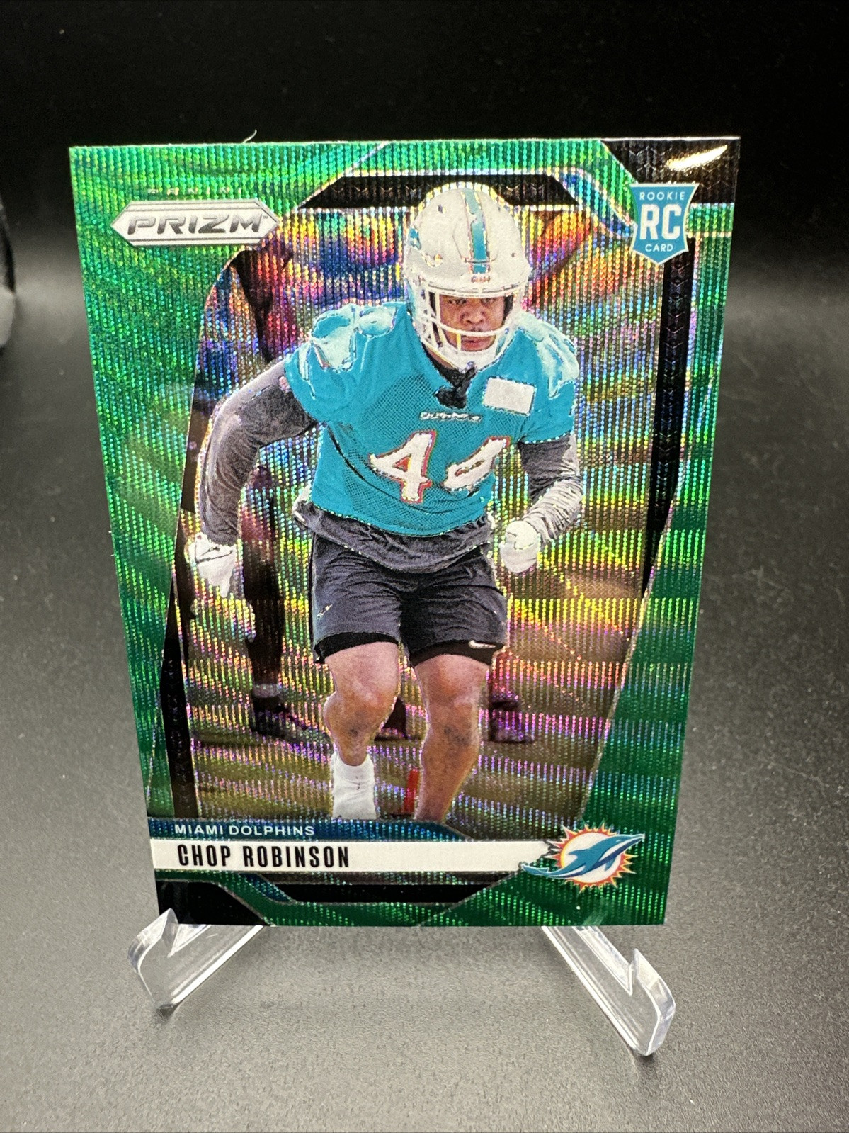 2024 Panini Prizm - Rookies Green Wave Prizm #319 Chop Robinson (RC) Dolphins