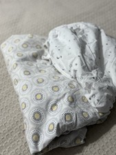 Pottery Barn Crib fitted Sheets Set Gray White Yellow Geometric Star Pattern