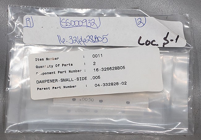Qty. 2 NEW ASM PN: 16-326628B05 Dampener-Small-Side .005