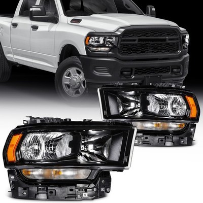 ECCPP Headlights Assembly For Ram 2500 3500 5.7L 6.4L 6.7L 2019-2024 Pair Black