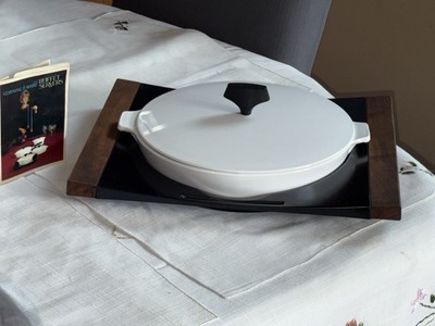 CORNING WARE Buffet Server 10'' Covered Skillet B-10 and Metal Cradle 3 pc Set