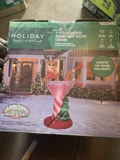 Holiday Living 7 ft LED Inflatable Reindeer Free Standing Christmas Decor