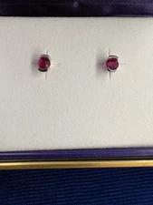 STERLING SILVER RUBY EARRINGS, LAB CREATED STONES, READ ITEM DESCRIPTION