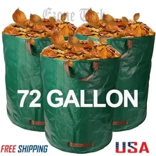 1 Pack Reusable Garden Waste Bags 72 Gallon Yard Leaf Lawn Trash Waste Bags