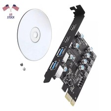 4 Port PCIE Card 2 USB-A 2 USB-C PCI Express Extension Card USB3.0 5Gbps