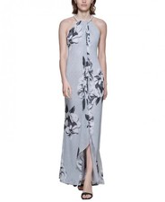 New $259 Calvin Klein  Women's Long Sleeveless Round Neck Maxi Dress A3553