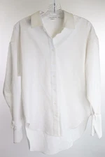 Good American TABBED POPLIN SHIRT GWT0108 WHITE001 Size 00/0
