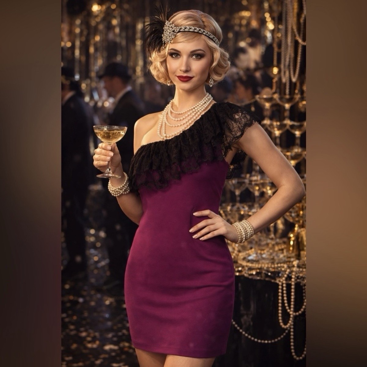 Jay Godfrey Lace One Shoulder dress Gatsby party Size 8 May Sale | eBay
